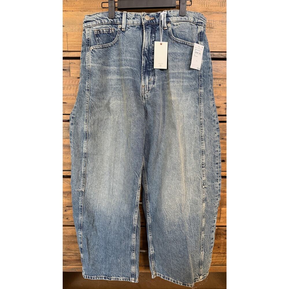 Good American Jeans Women's 10/30 Blue Good Extreme Barrel High Rise NWT
